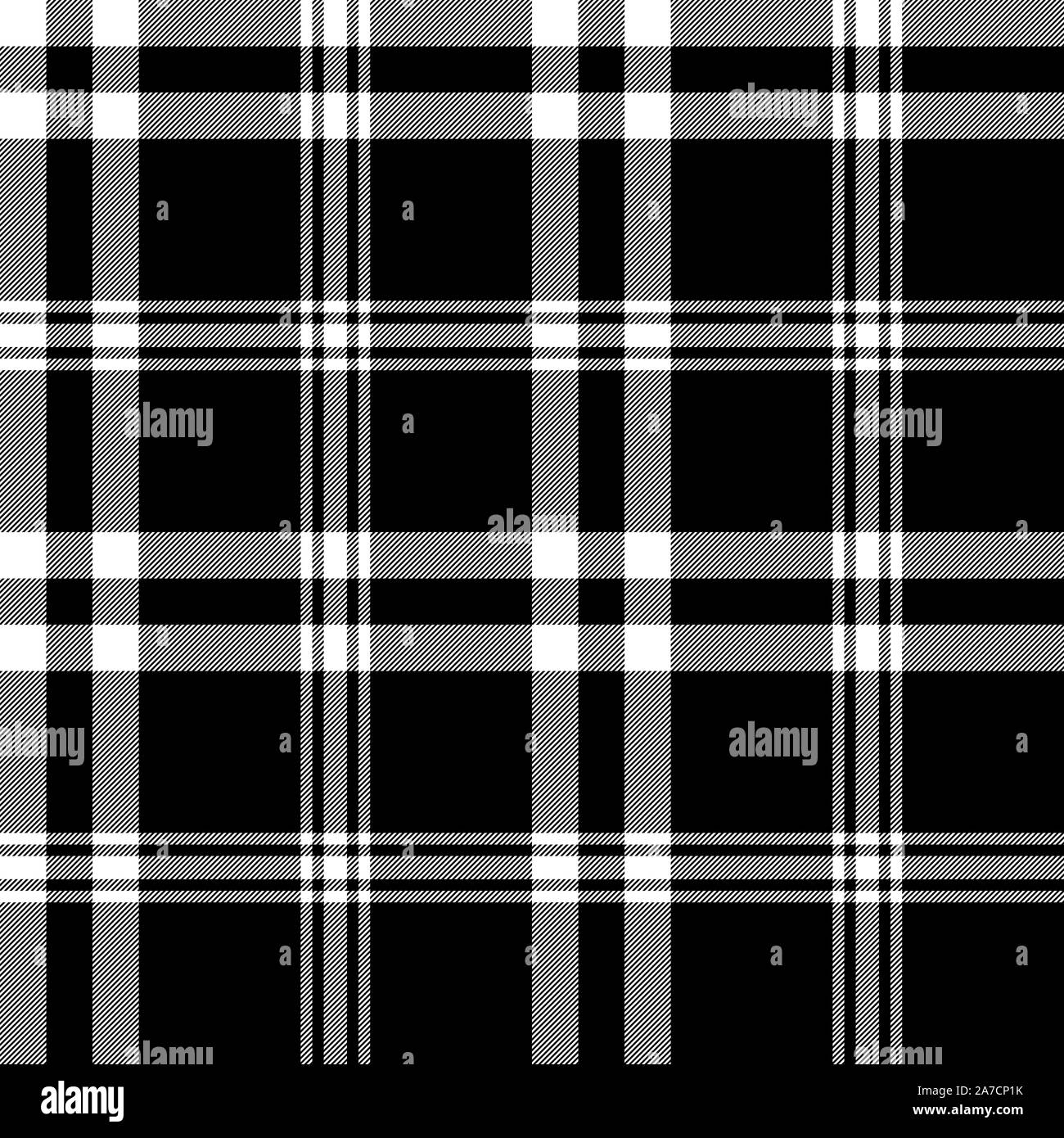 Check black white plaid diagonal texture seamless pattern. Vector ...