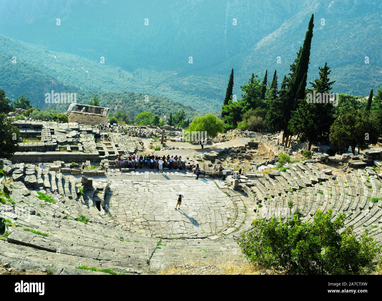 DELPHI, GREECE - 10 APRIL: Delphi, ancient town and seat of the most ...