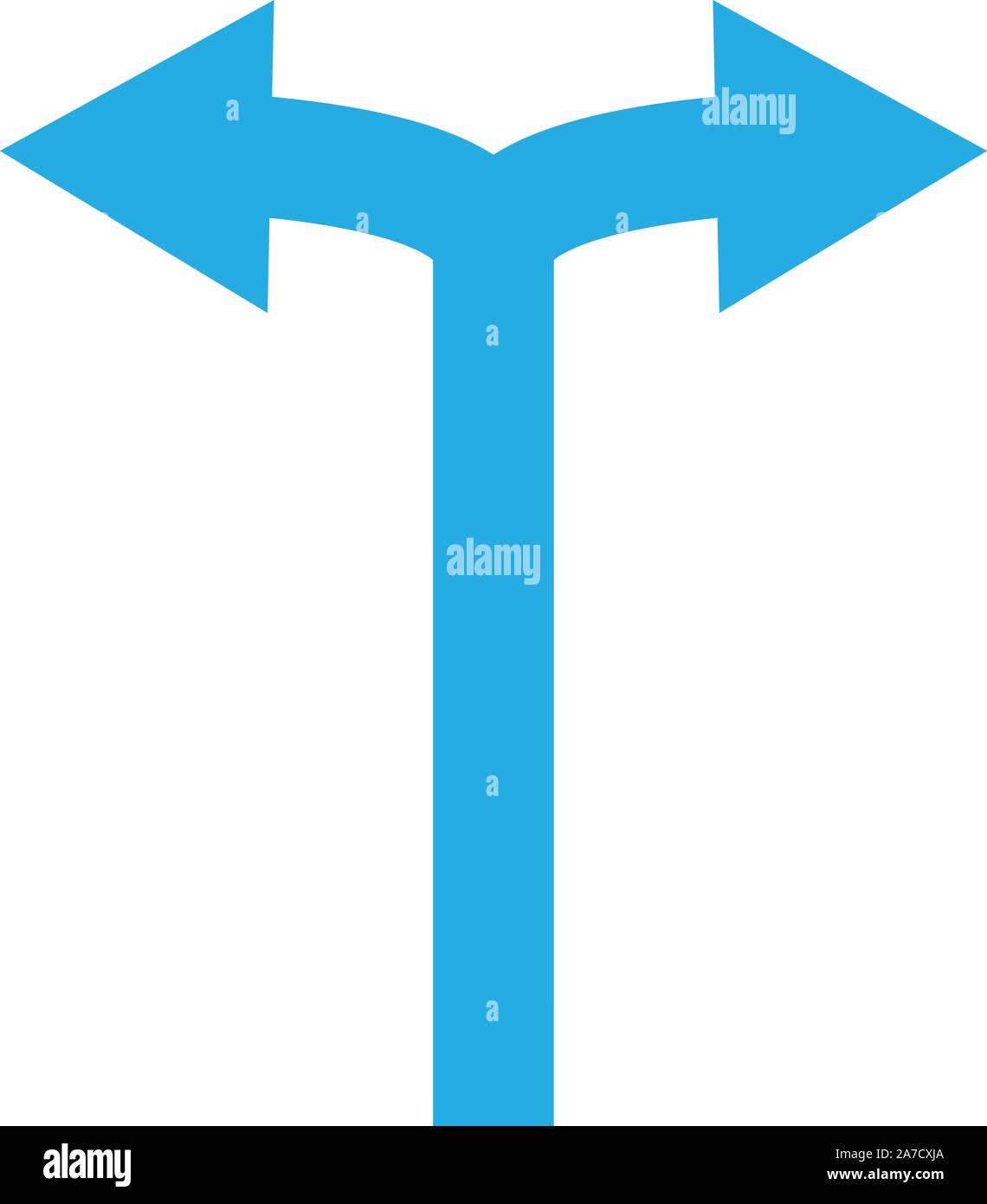 Bifurcation Arrows Left Right icon on white background. Arrows Left and Right. Stock Vector