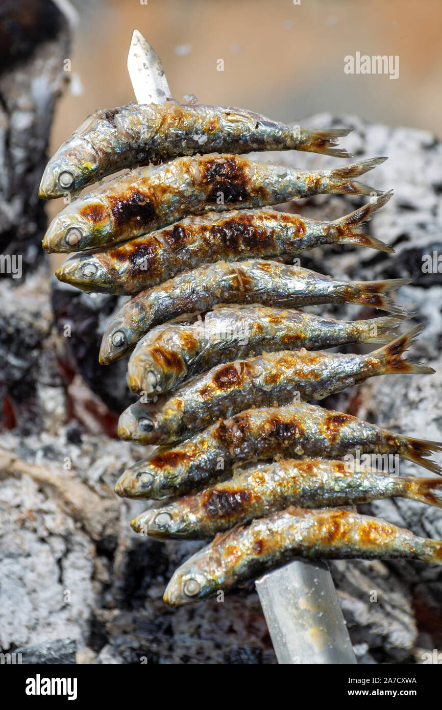 Espetos. The sardine ones are a Malaga cuisine classic