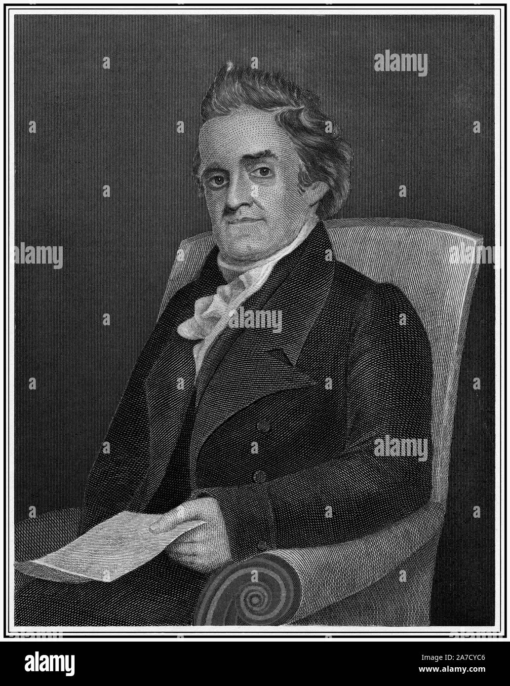 Noah Webster: American lexicographer and English-language spelling reformer. Stock Photo