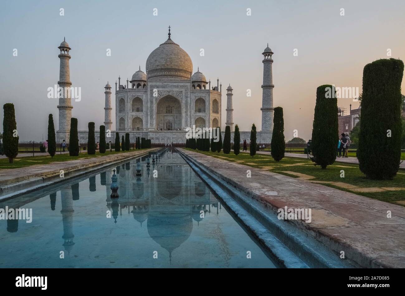 Taj Mahal at sunrise Stock Photo