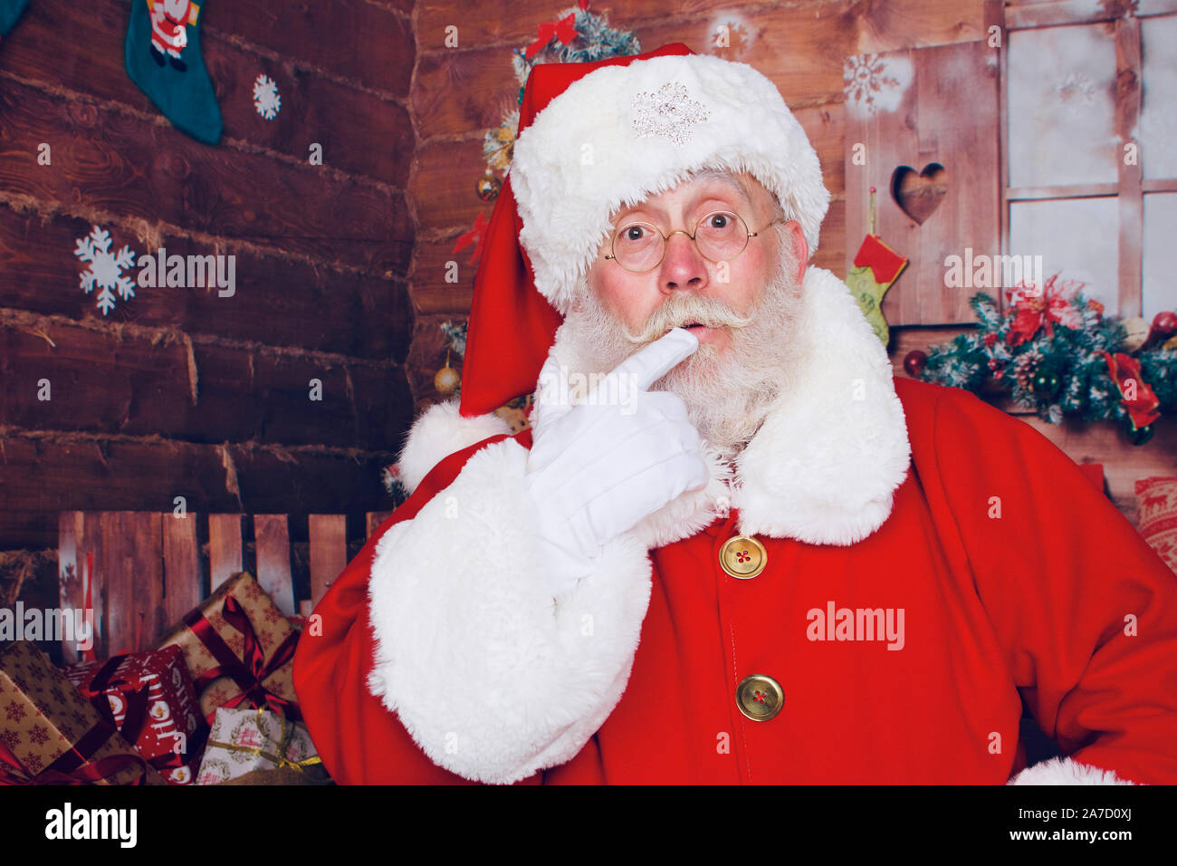 Professional Santa Claus aka Sheldon Scott Credit: Ben Rector/Alamy ...