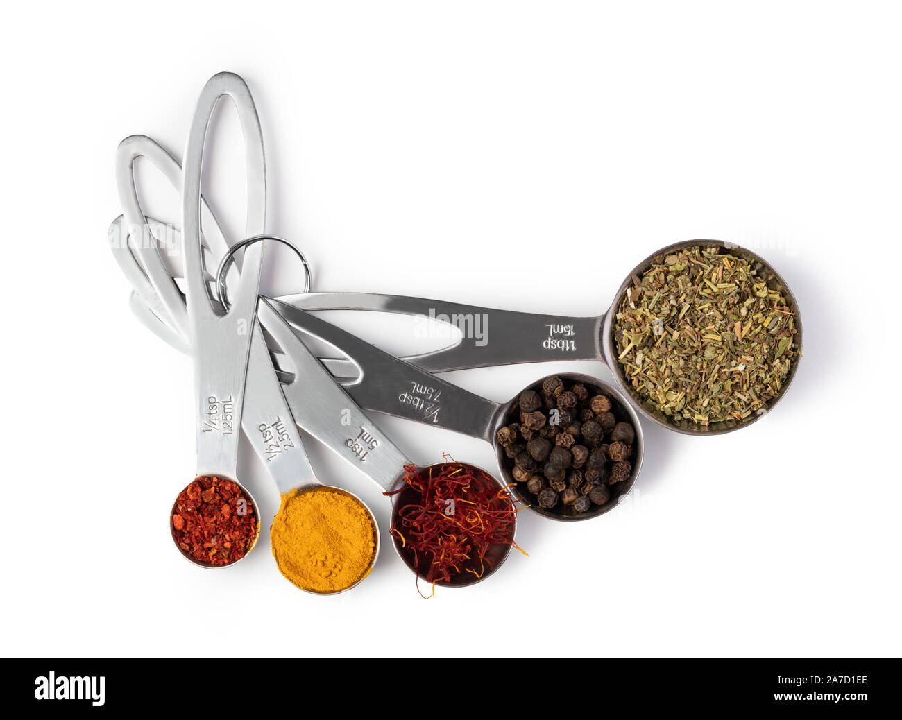 spices set isolated on white background Stock Photo