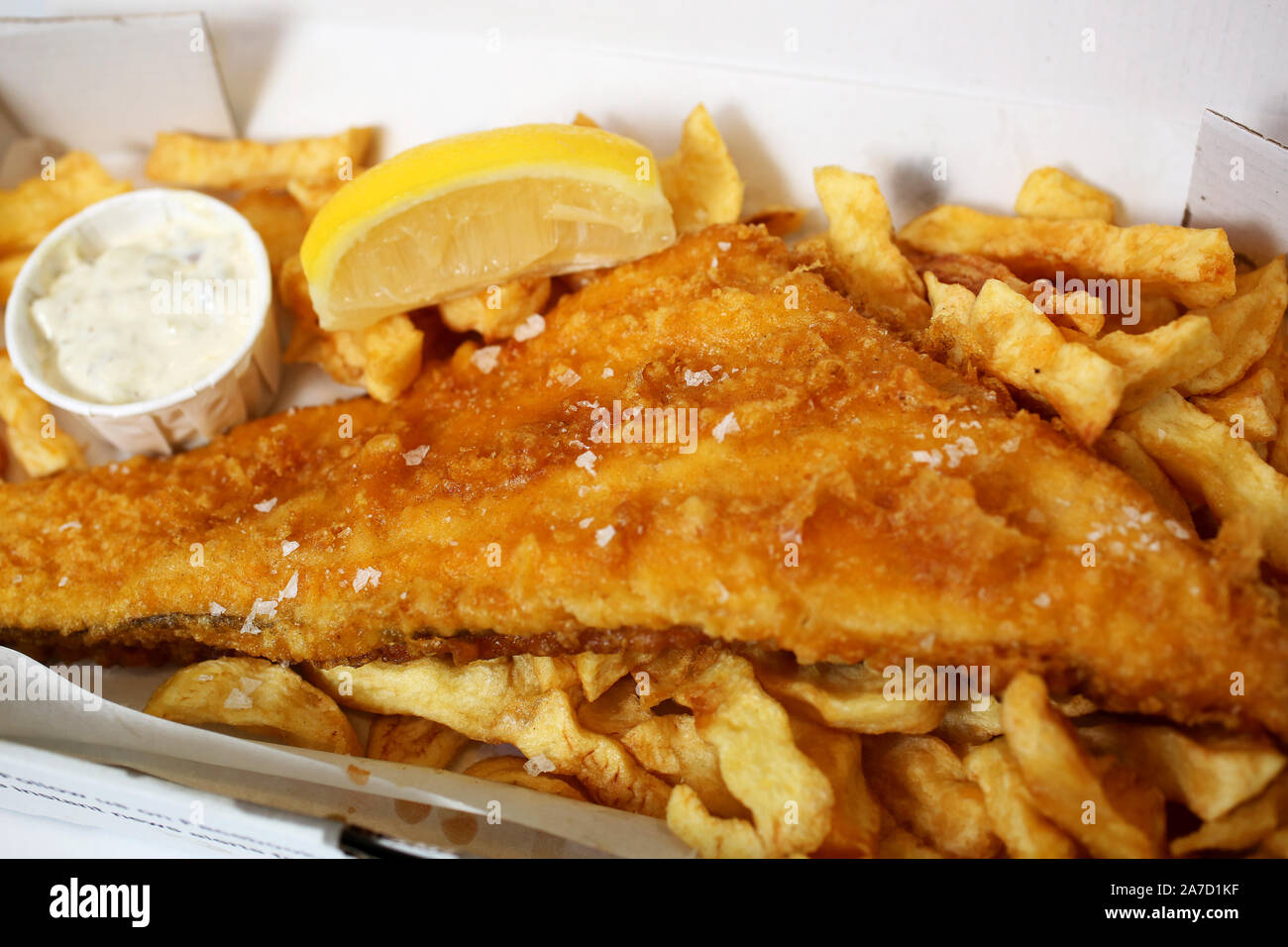 General views of Harry's Fish & Chip shop in Chichester, West Sussex