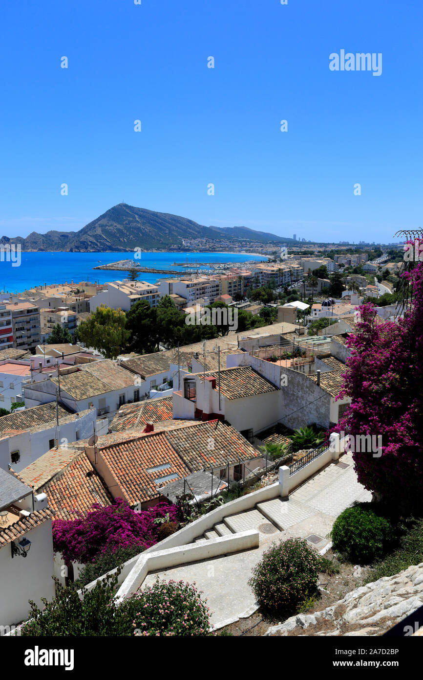 View of the streets in the old town of Altea, Costa Blanca, Spain, Europe Stock Photo