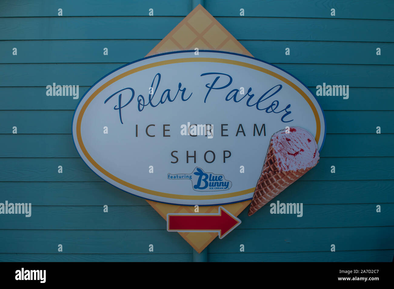 Orlando, Florida. October 29, 2019. Polar Parlor Ice Cream Shop sign at