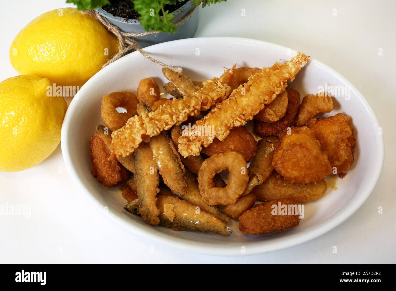 General views of Harry's Fish & Chip shop in Chichester, West Sussex