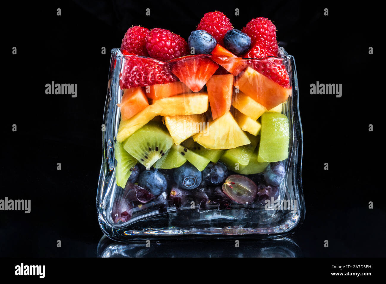 fruit salad in glass Stock Photo Alamy