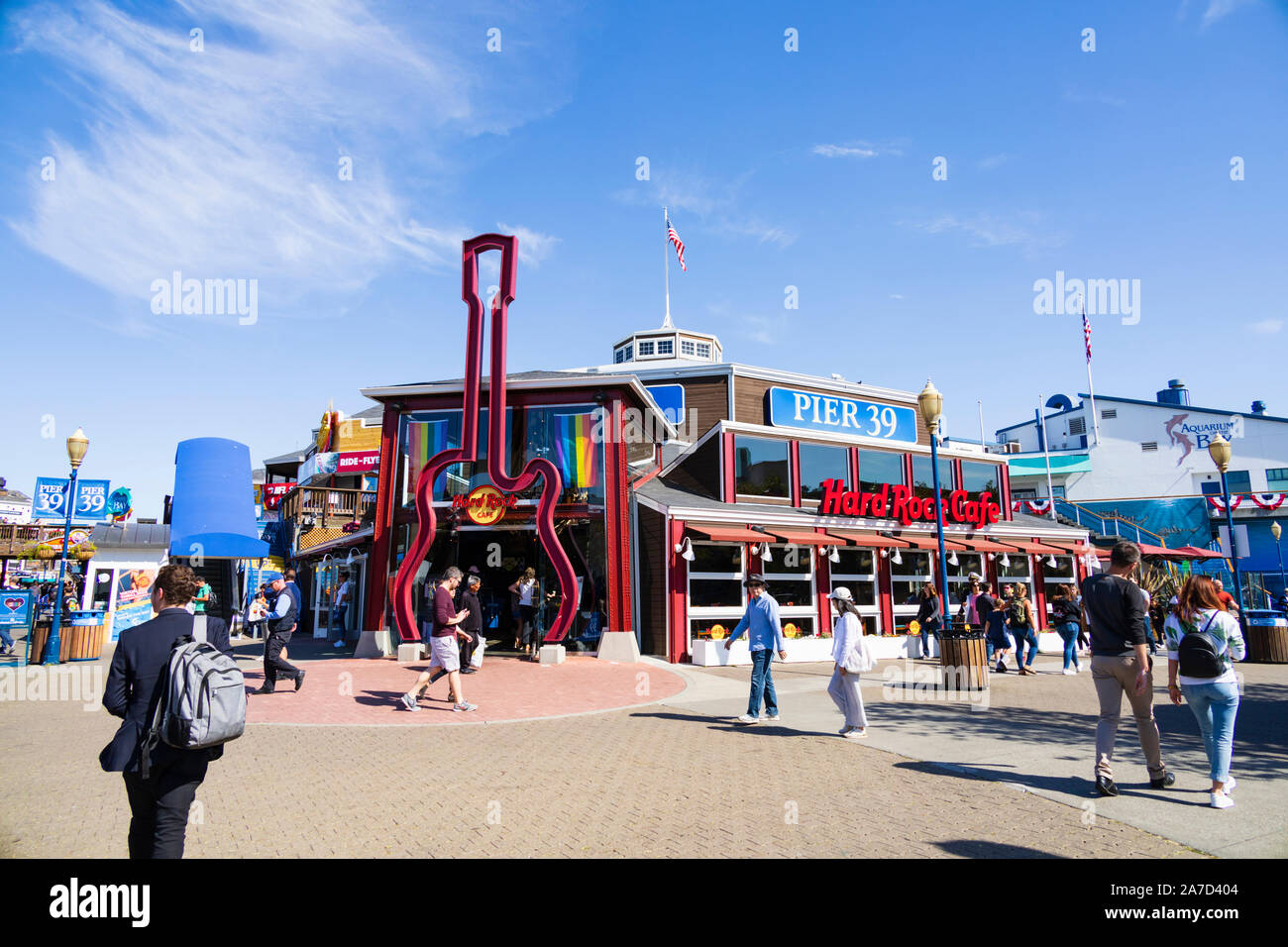 Hard Rock Cafe on Pier 39, Fishermans wharf, San Francisco, California United States of America Stock Photo