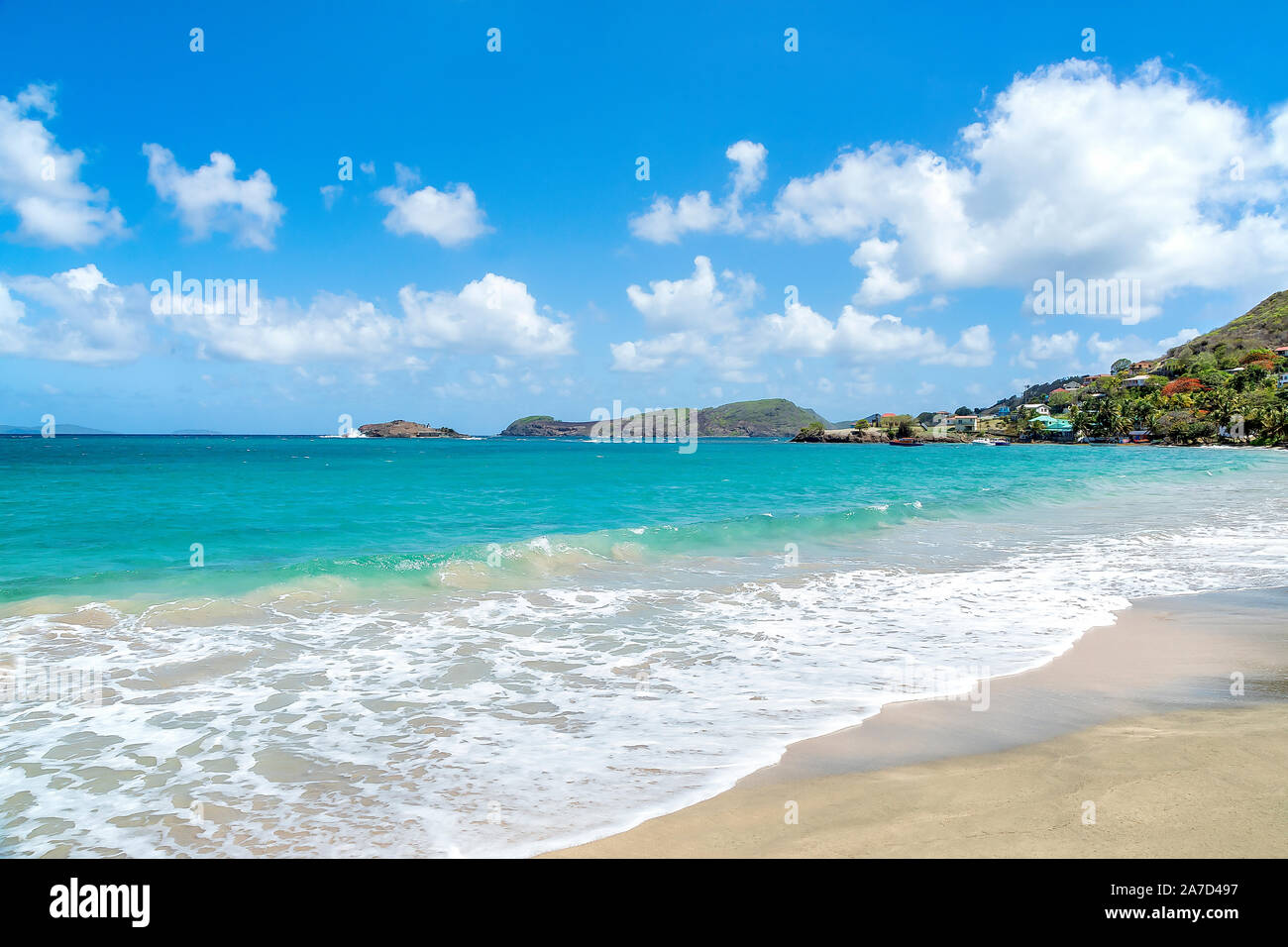 Friendship Bay beach on Bequia island, St Vincent and the Grenadines Stock Photo