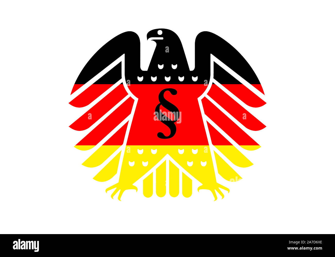 Neuer Bundesadler in den Farben schwarz-rot-gold, Wappentier der Bundesrepublik Deutschland, Stock Photo