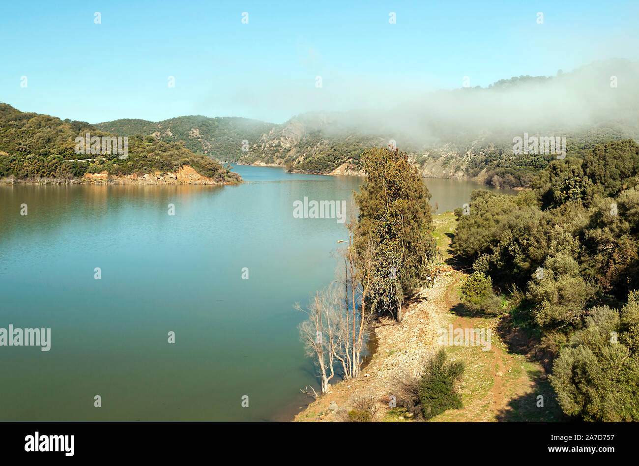 Lake with mountains in Andalusia Stock Photo Alamy