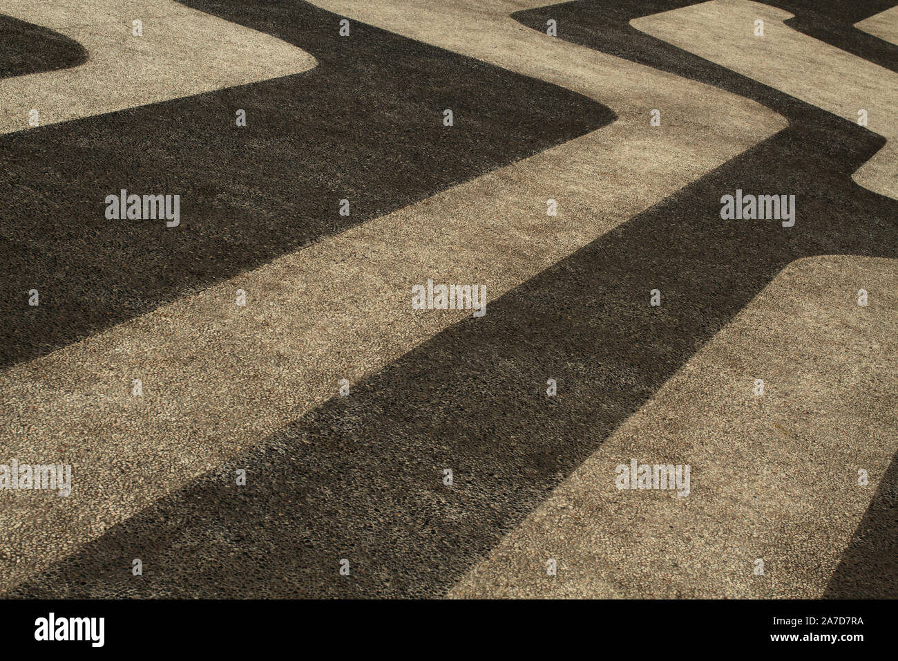 Unique natural pebbles outdoor flooring pattern texture Stock Photo