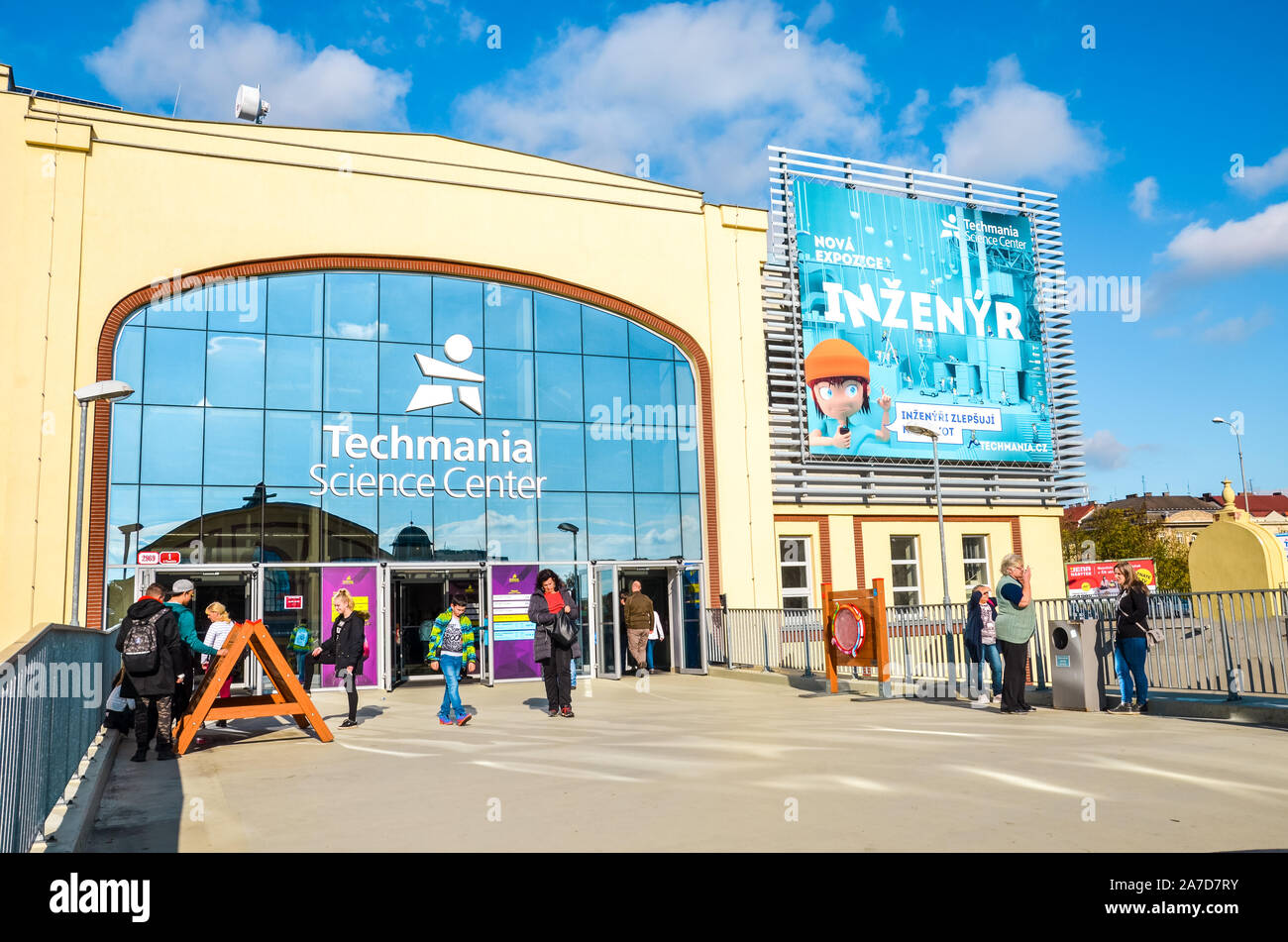 Plzen, Czech Republic - Oct 28, 2019: Main entrance of the Techmania