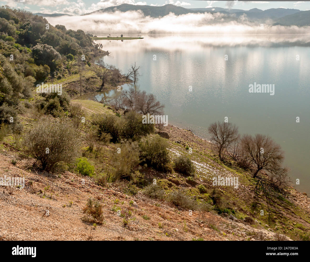 Lake with mountains in Andalusia Stock Photo Alamy