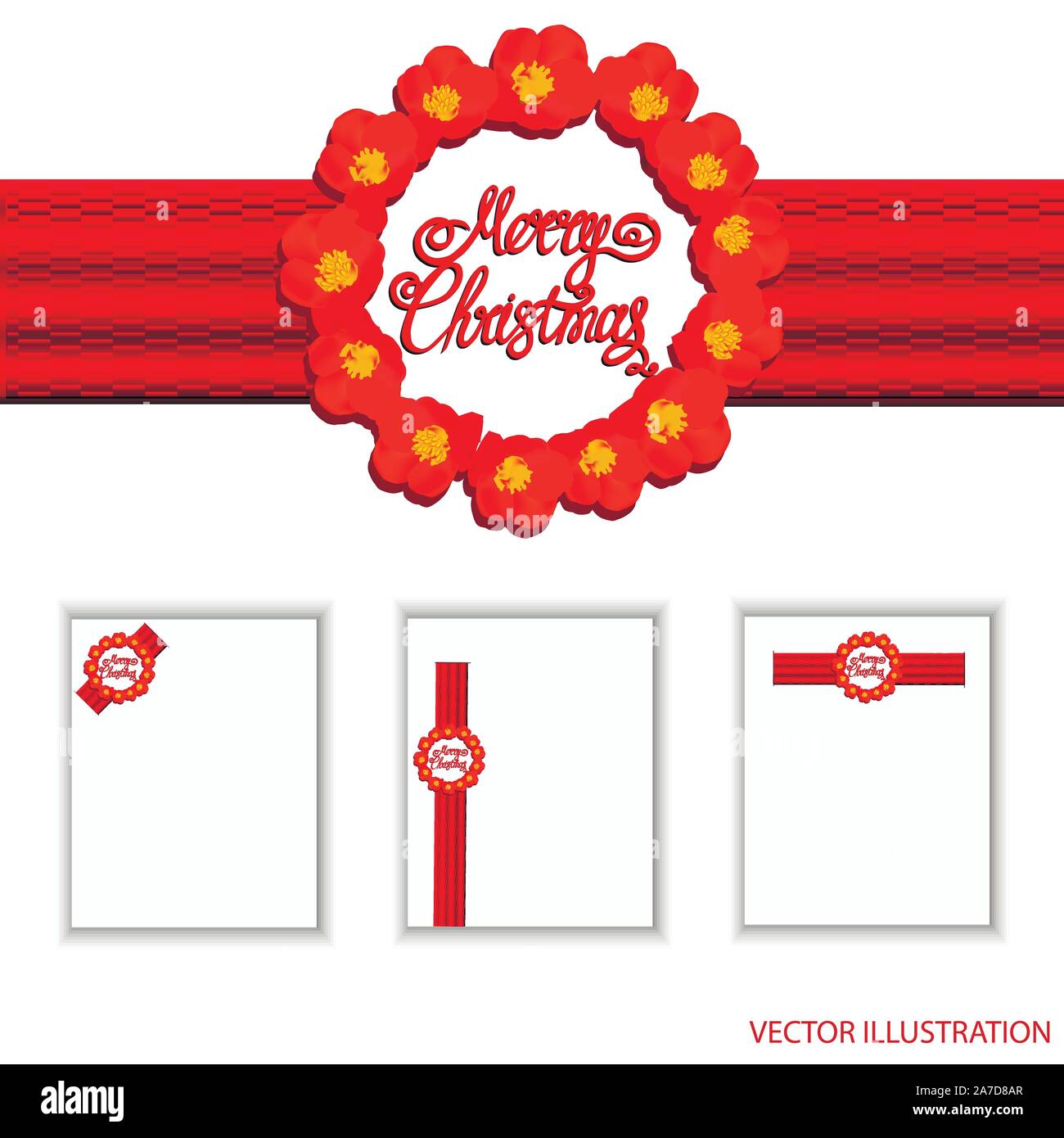Set merry christmas banners. Bright vector illustration Stock Vector ...