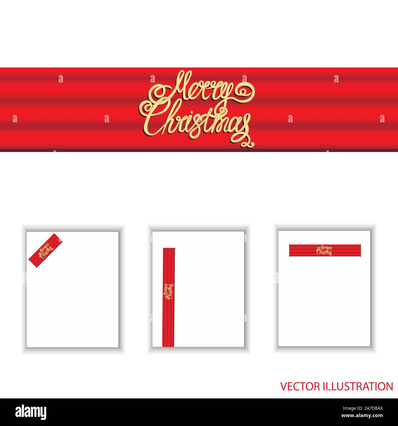 Set merry christmas banners. Bright vector illustration Stock Vector ...