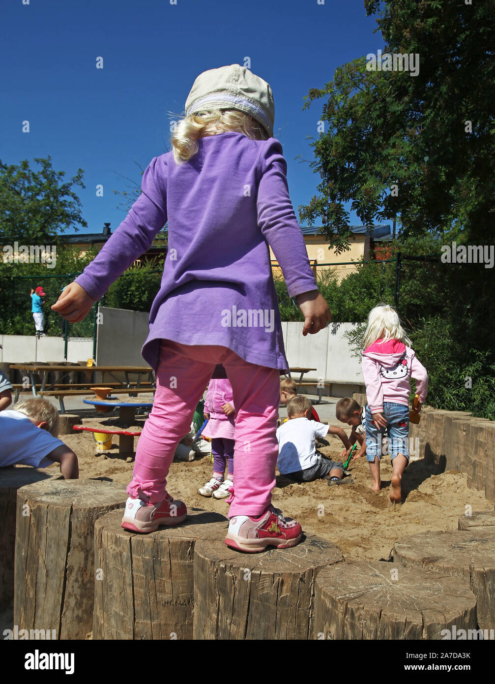 Playing child at a preschool.Photo Jeppe Gustafsson Stock Photo