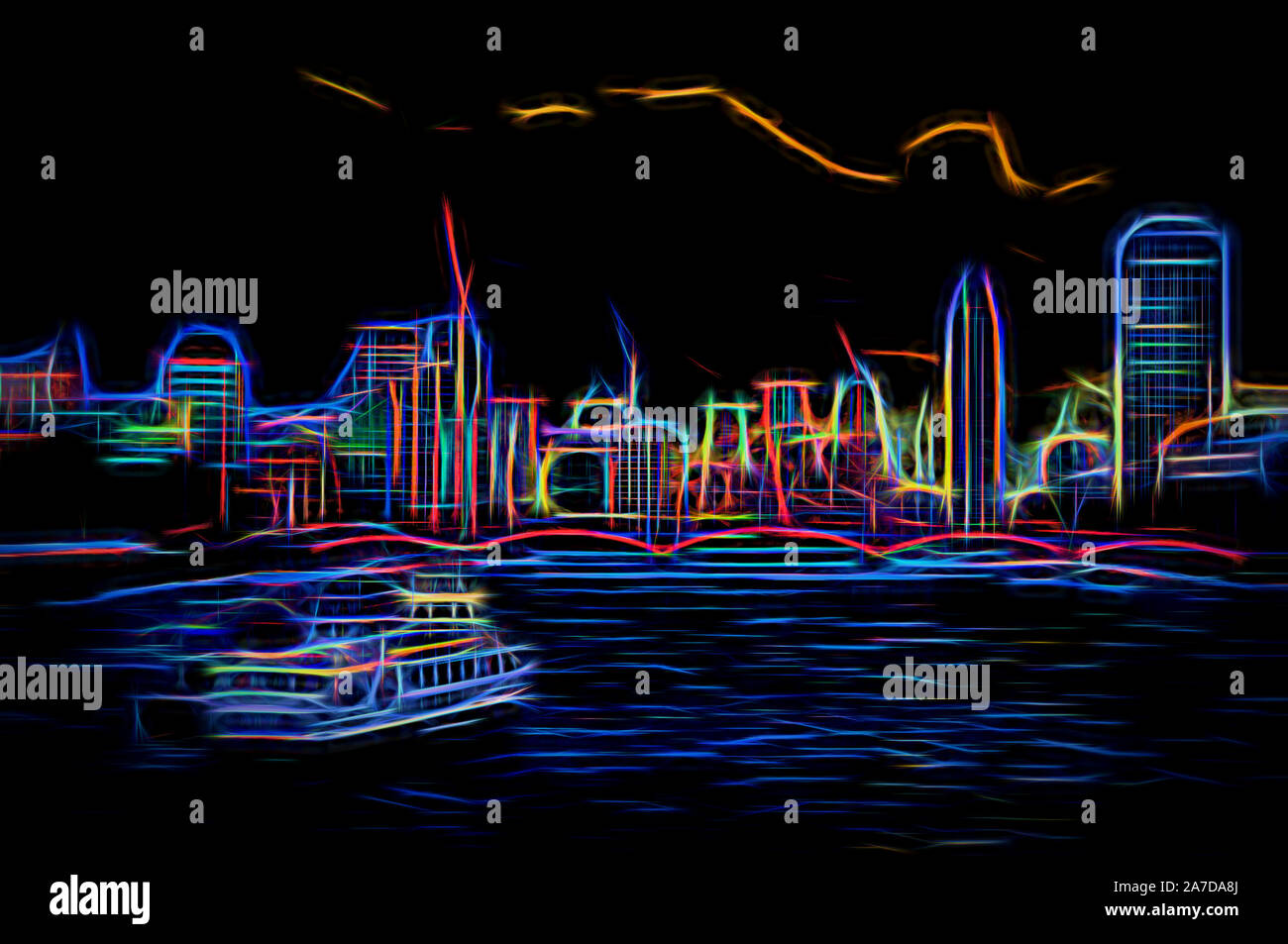 City Cruise Ship On River Thames With London Skyline Silhouette In Background Futuristic Night City Glowing Neon Purple And Blue Lights Stock Photo Alamy City Cruise Ship On River Thames With London Skyline Silhouette In Background Futuristic Night City Glowing Neon Purple And Blue Lights Stock Photo Alamy