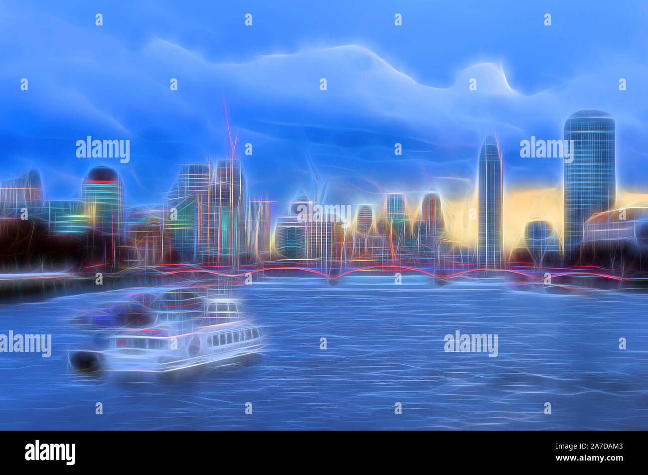 City Cruise Ship On River Thames With London Skyline Silhouette In Background Futuristic Night City Glowing Neon Purple And Blue Lights Stock Photo Alamy City Cruise Ship On River Thames With London Skyline Silhouette In Background Futuristic Night City Glowing Neon Purple And Blue Lights Stock Photo Alamy