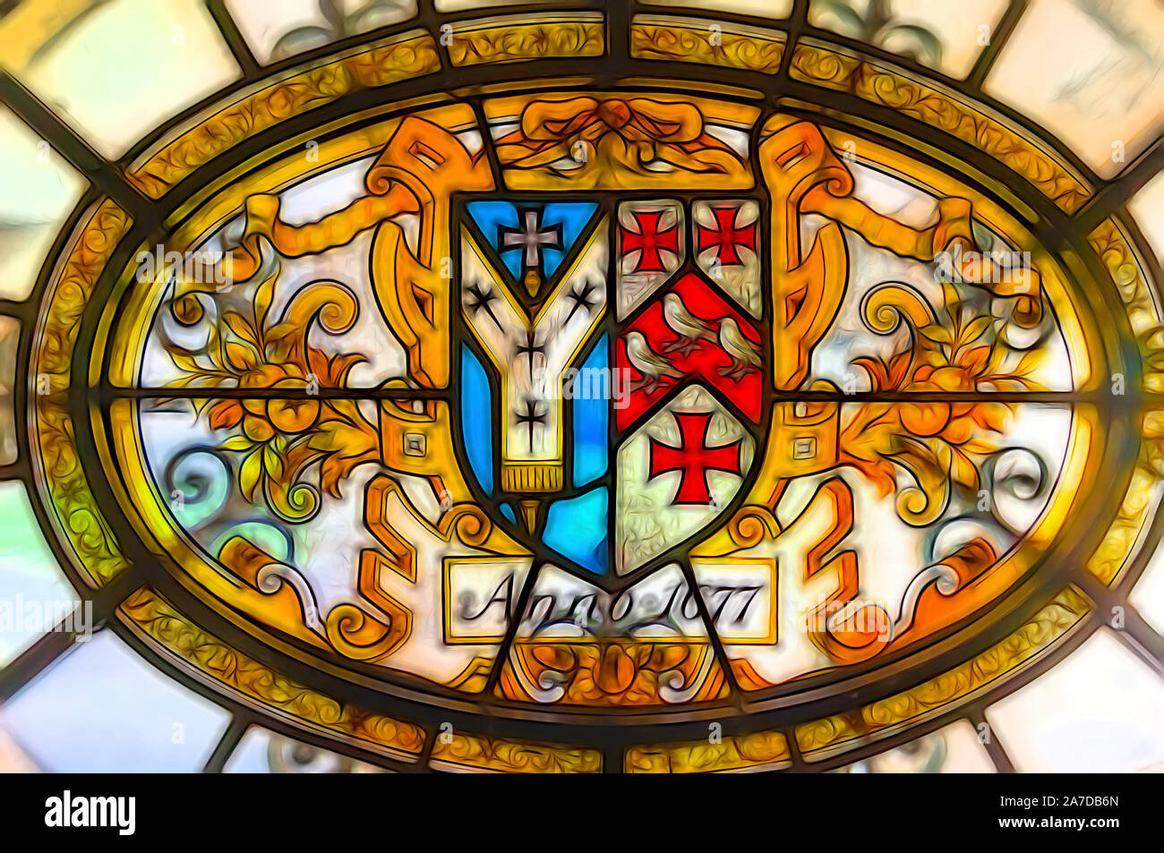 Stained glass window in Cambridge chapels Stock Photo Alamy