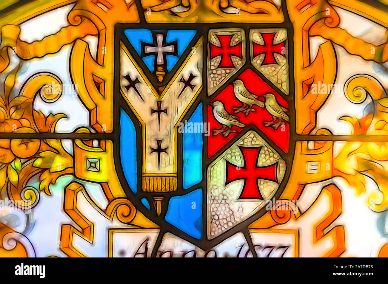 Stained glass window in Cambridge chapels Stock Photo Alamy