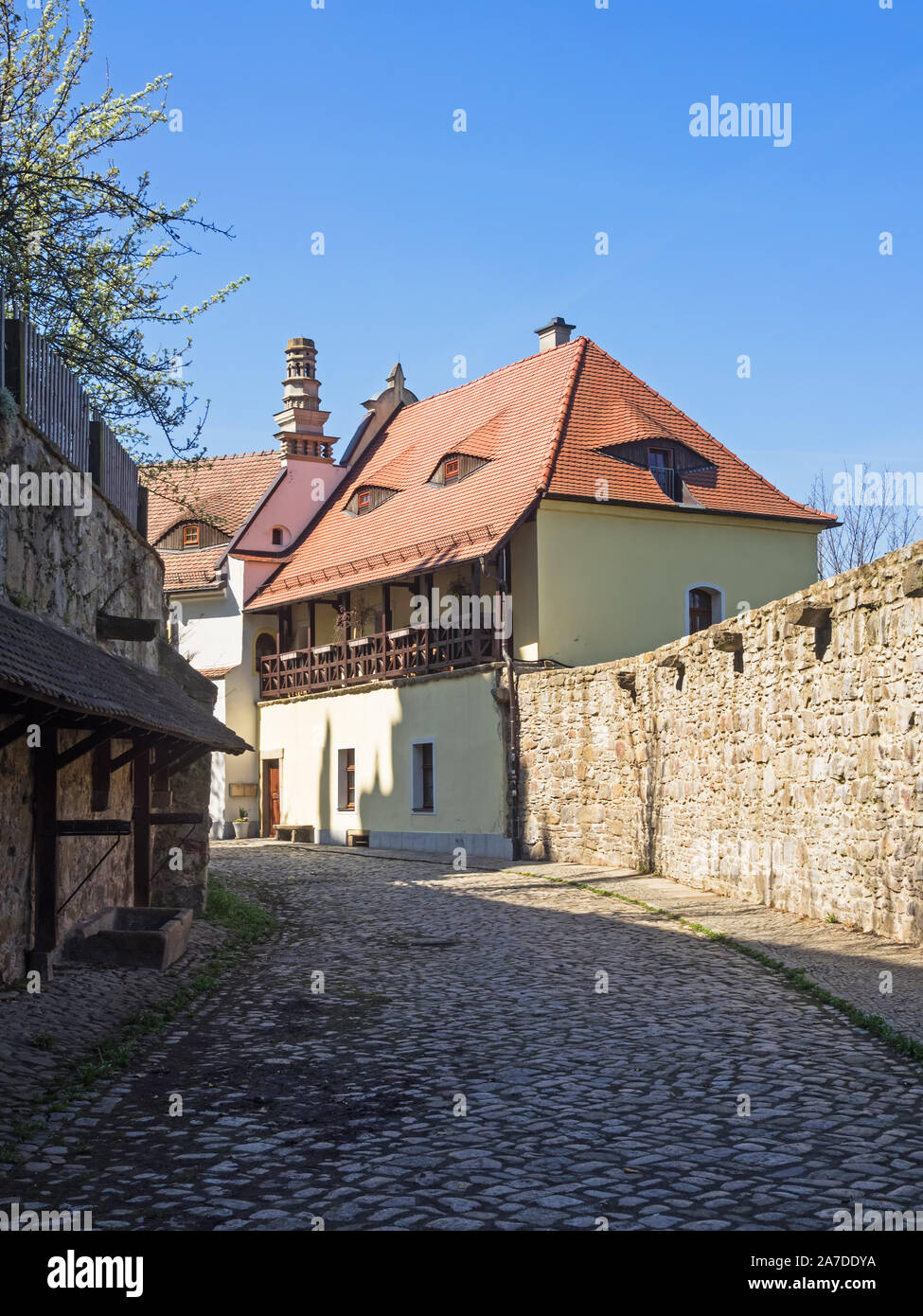 Alley in the old town of Bautzen, Saxony, Germany Stock Photo