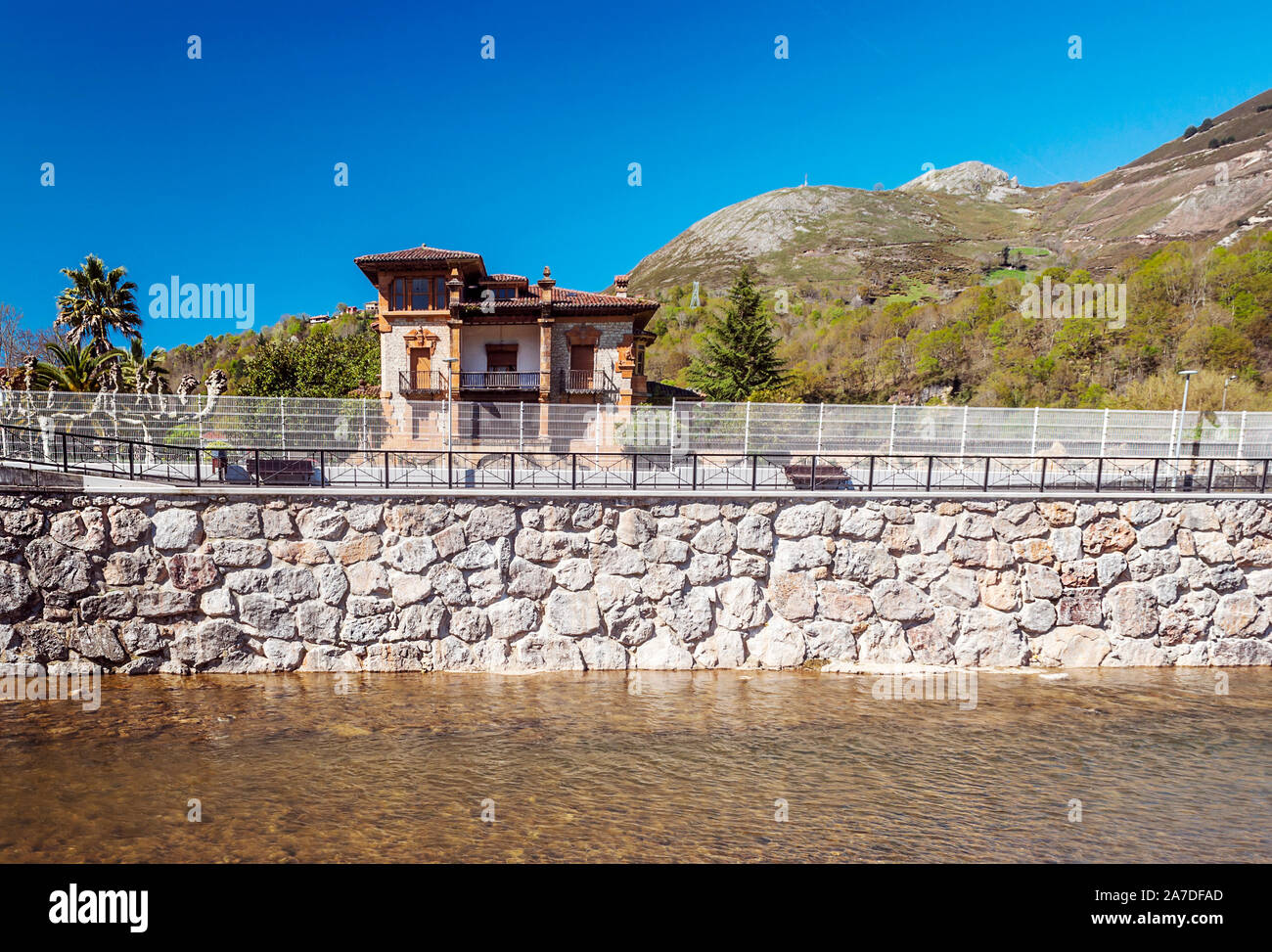Cangas de Onis village in Asturias Stock Photo Alamy