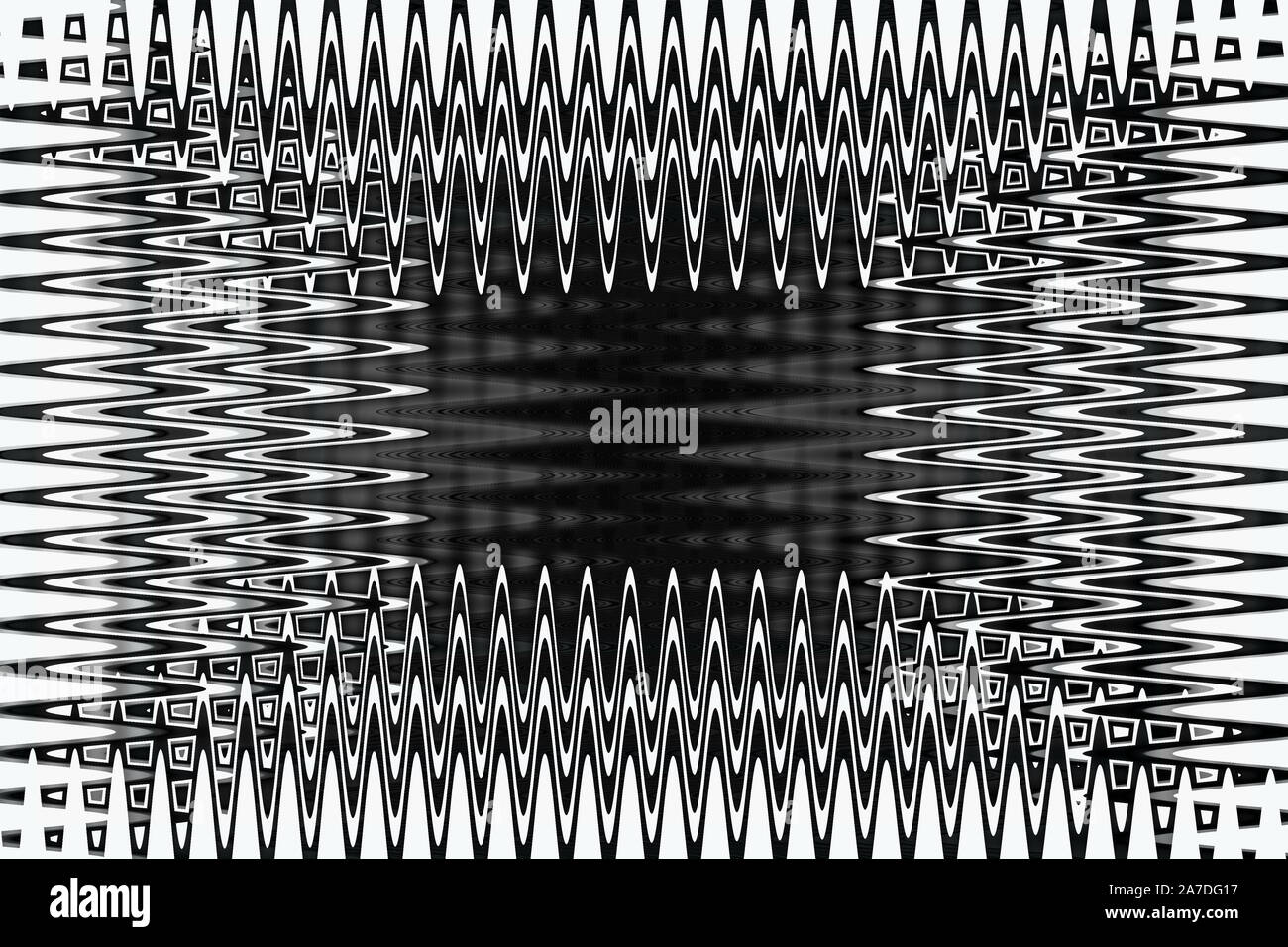An abstract black and white grunge border background image. Stock Photo