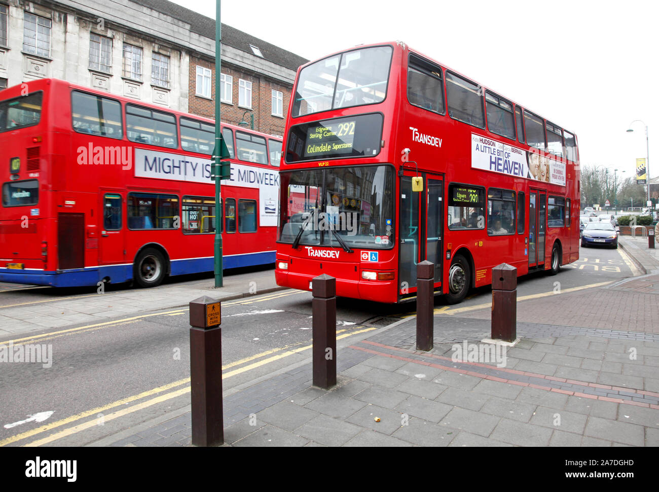 English bus on the outskirts of London.Photo Jeppe Gustafsson Stock Photo
