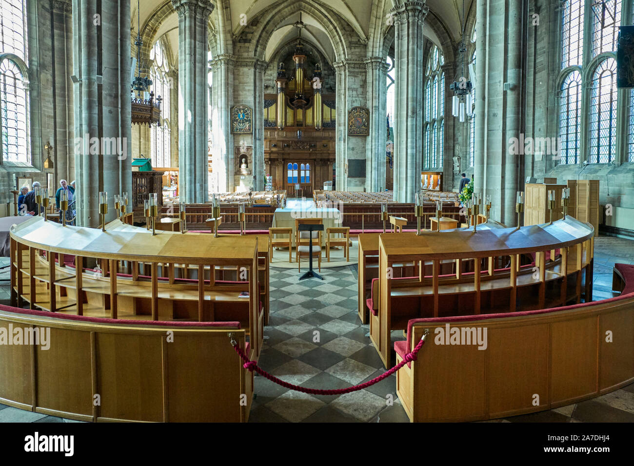 Interior of St Mary’s church in Warwick Stock Photo
