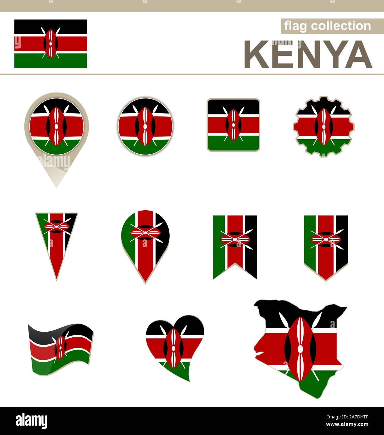 Kenya Flag Collection, 12 versions Stock Vector Image & Art Alamy