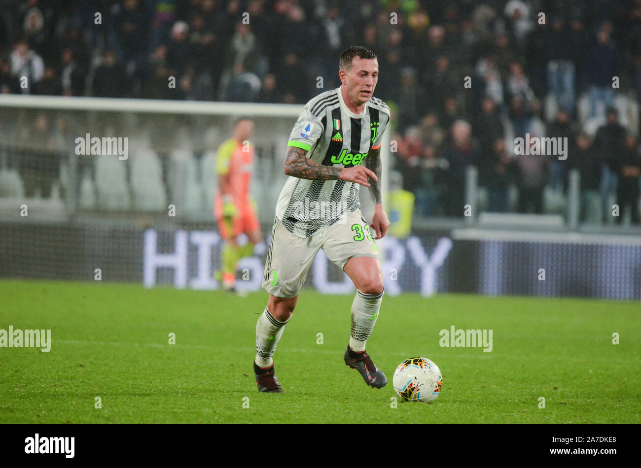 Federico Bernardeschi of Juventus FC in action during the Serie A football match between Juventus FC and Genoa. Juventus FC won 2-1 over Genoa, at Juv Stock Photo
