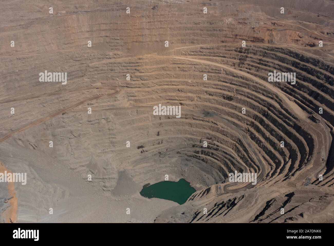 open pit copper mine Chile Candeleria Mine Atacama desert Stock Photo