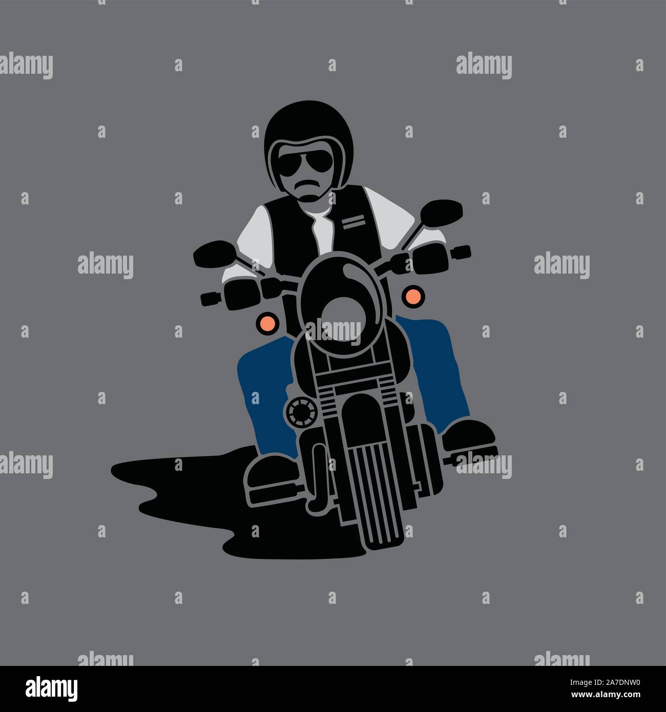 motorcycle front view. vector. illustration Stock Vector