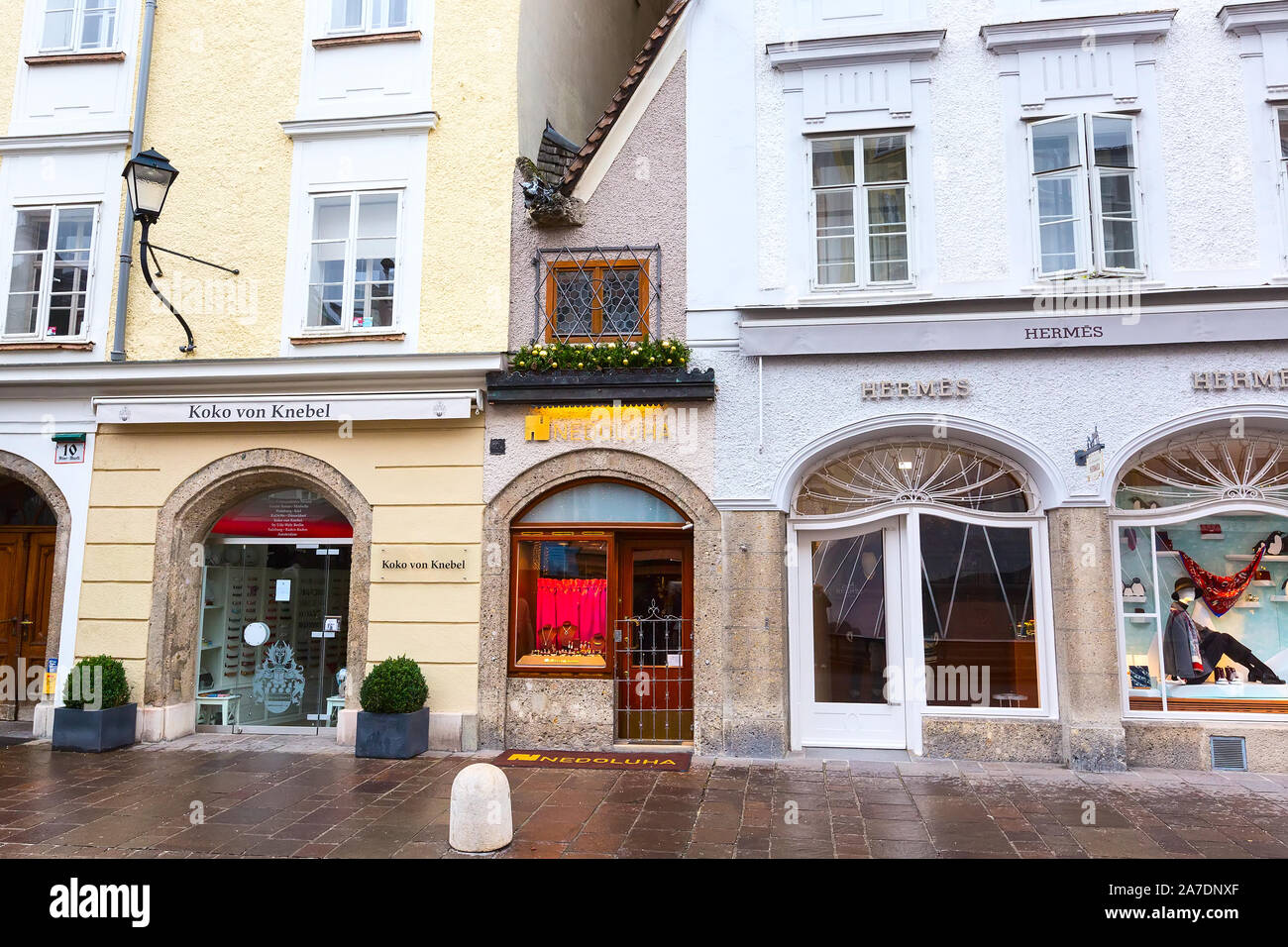 Salzburg, Austria - December 25, 2016: Narrowest house landmark in ...