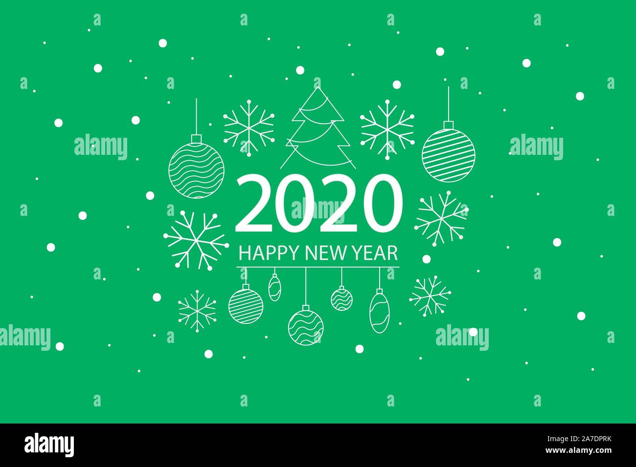 Happy New Year 2020 logo text design. 2020 wishes. outline 2020, Happy New Year  2020, Celebrating 2020, card, banner. Vector illustration Stock Vector