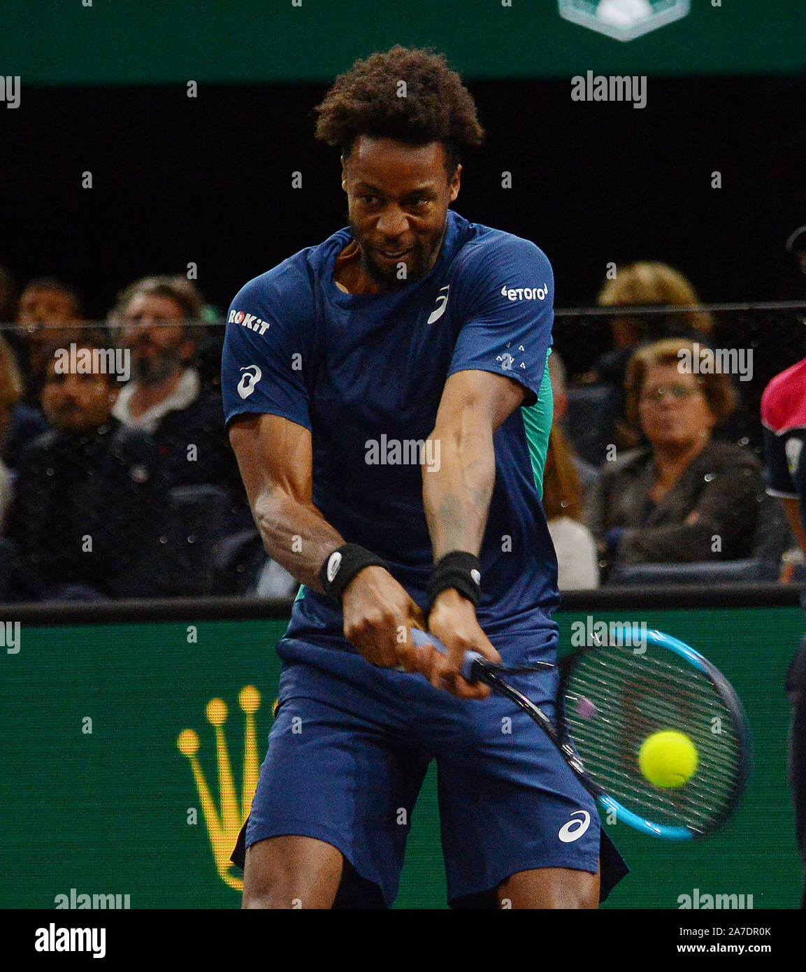 Paris France. 1st Nov 2019. Paris Rolex Paris Masters Denis Shapovalov CAN v Gael Monfils FRA QF Photo Anne Parker International Sports Fotos Ltd Alamy Live News Stock Photo Alamy