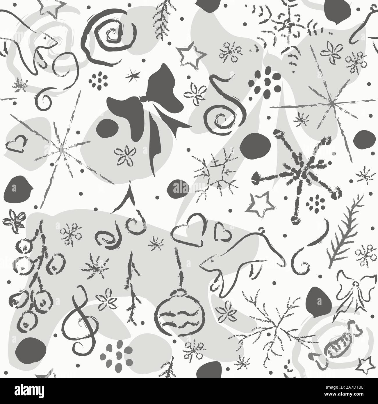 Cute Hand Drawn Winter Pattern. Seamless Texture. Vector Illustration ...