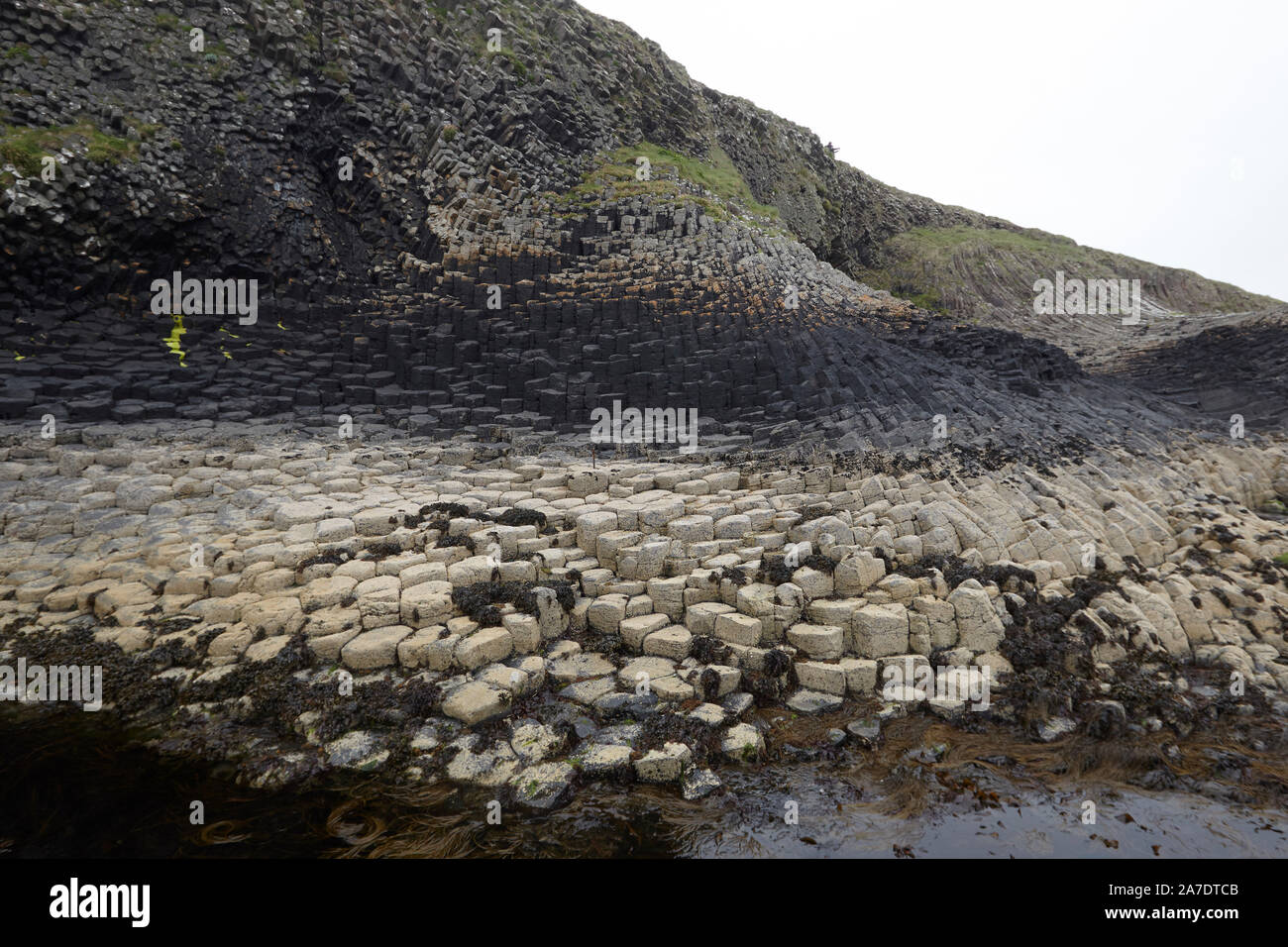 Basalt columns on the Isle of Staffa, Inner Hebrides, Scotland, UK Stock Photo