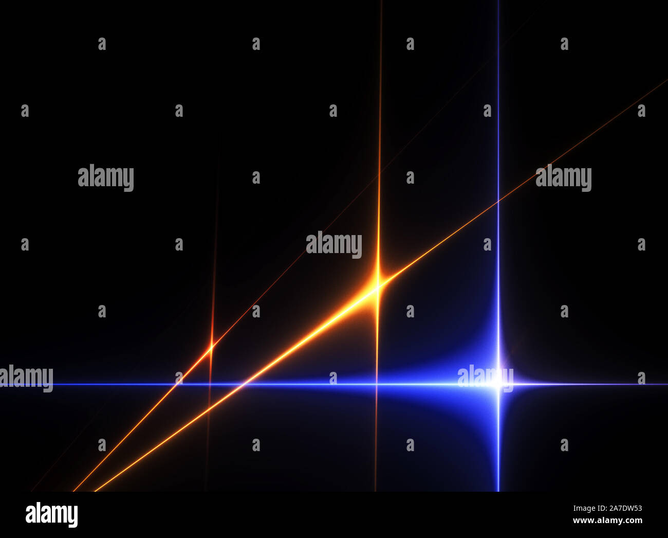 Black background with blue and orange stars. Raster graphic ...