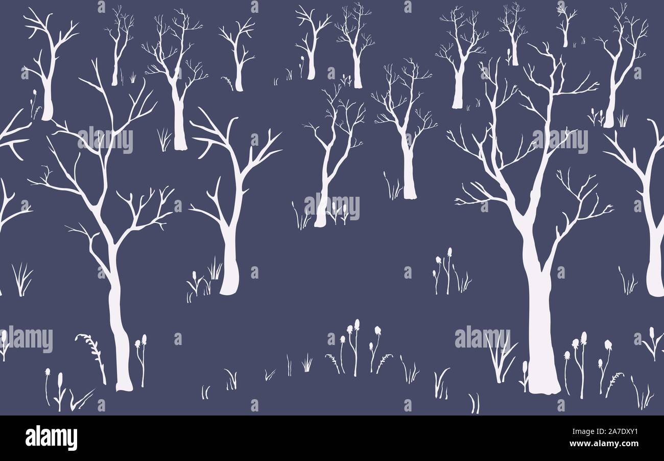 Cute Seamless Pattern with trees. Vector Illustration Stock Vector ...