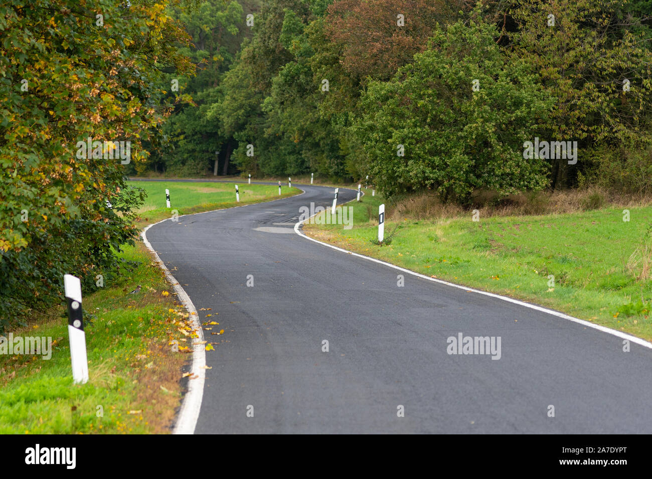 Landstraße im Herbst Stock Photo