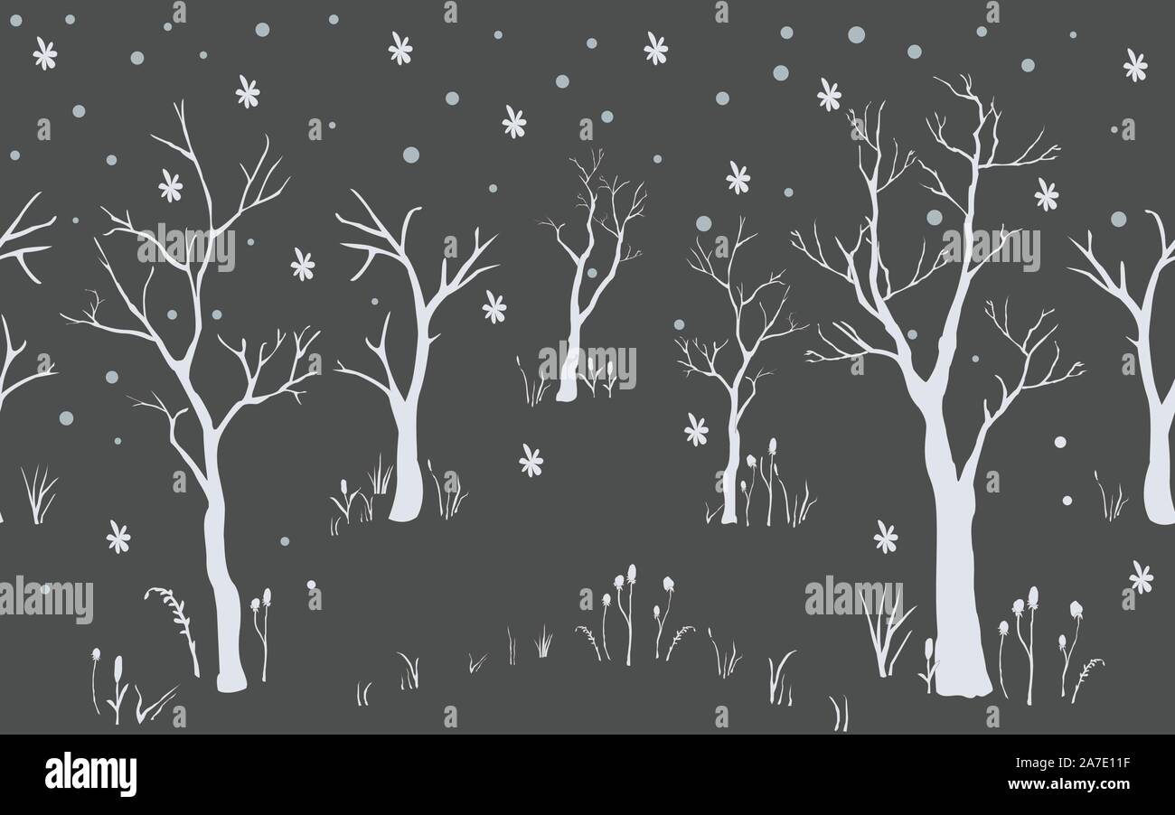 Cute Seamless Pattern with trees. Vector Illustration Stock Vector