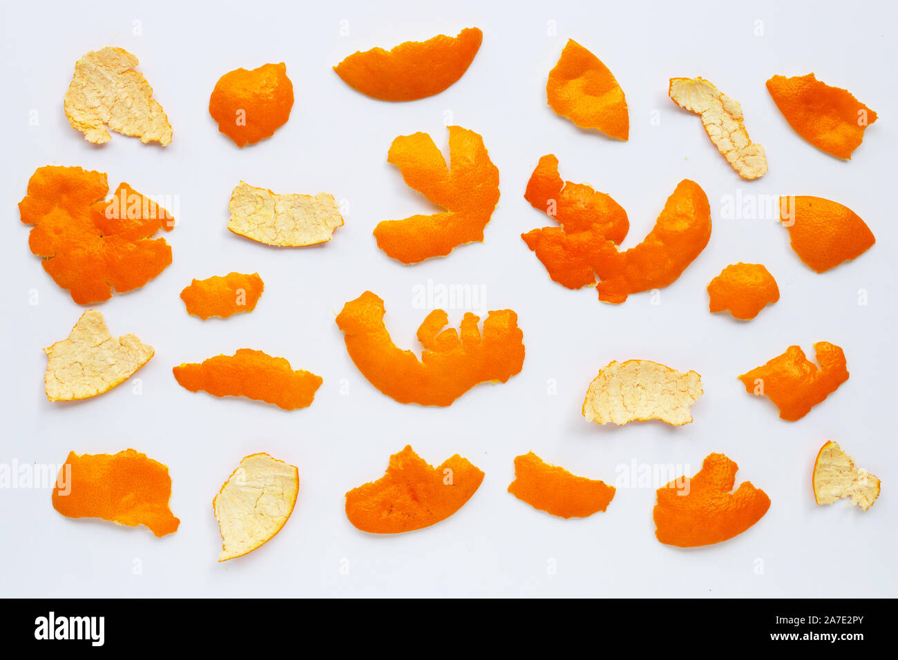 Mandarin peel isolated on white background Stock Photo Alamy