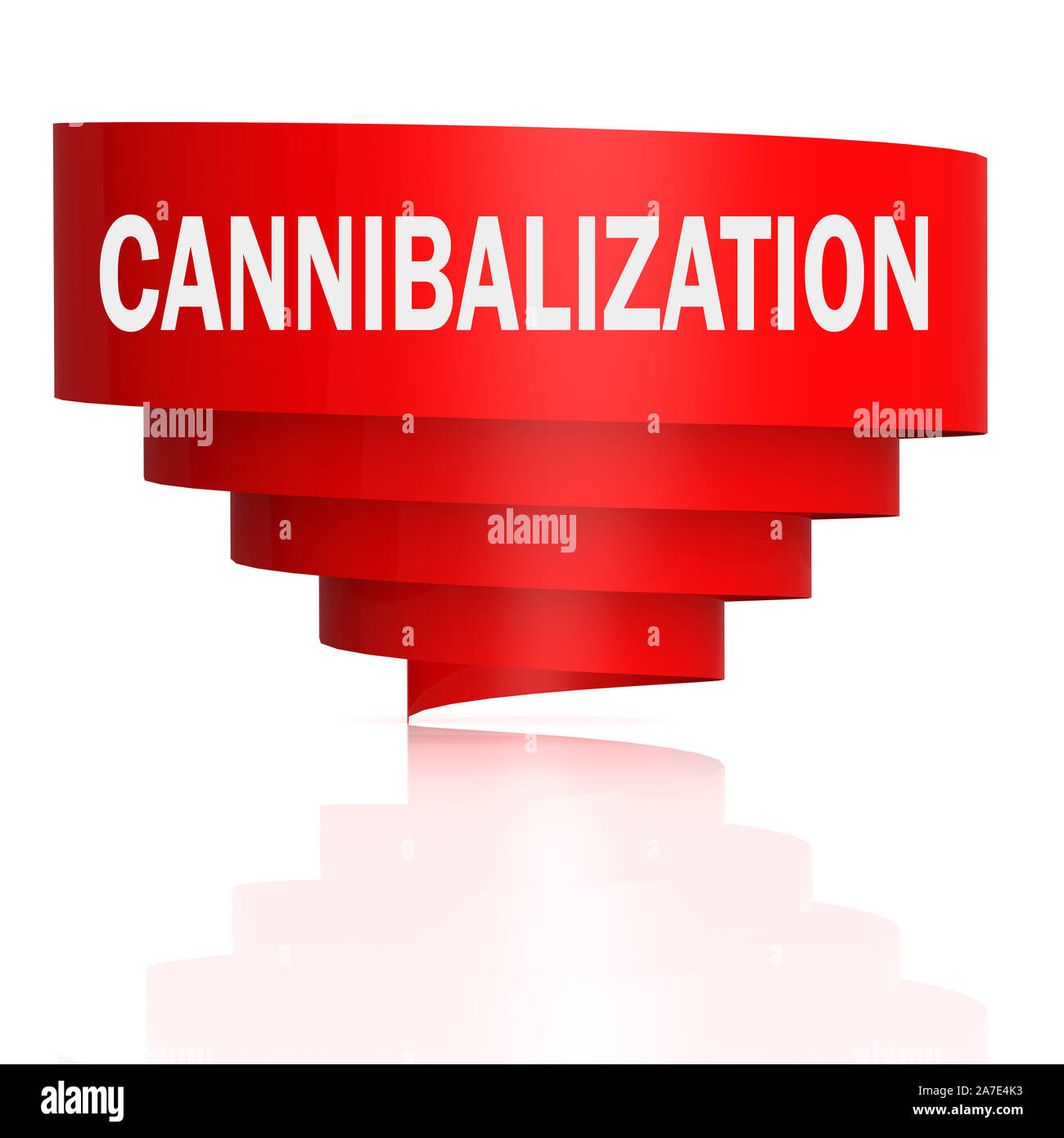 Cannibalization word with red curve banner, 3D rendering Stock Photo ...
