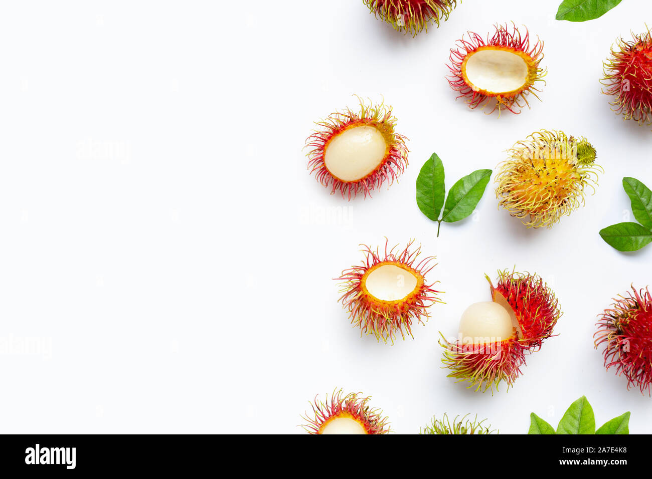 Rambutan isolated on white background. Copy space Stock Photo - Alamy