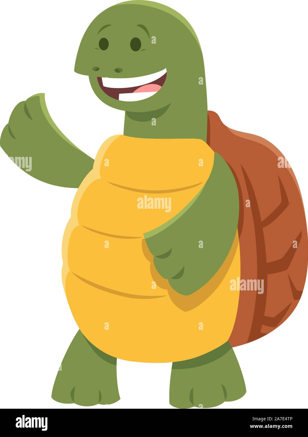 Cartoon Illustration of Funny Turtle or Tortoise Comic Animal Character Stock Vector