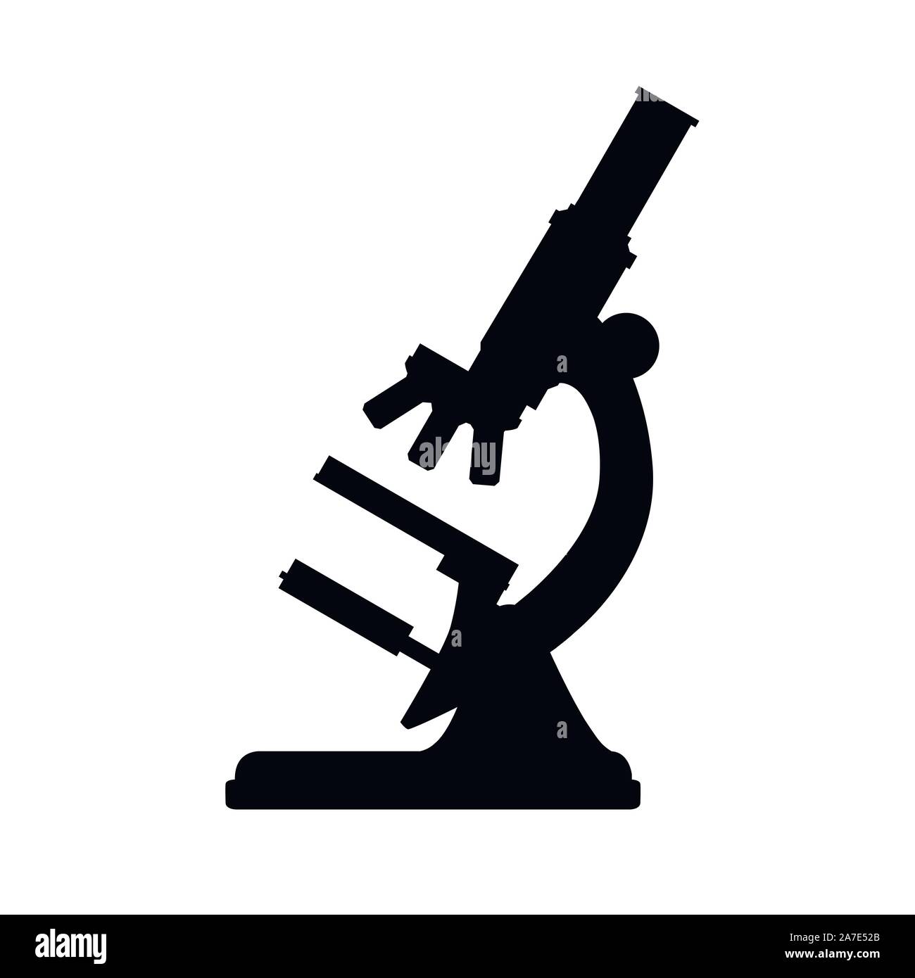 Black silhouette microscope cartoon design flat vector illustration on  white background Stock Vector Image & Art - Alamy